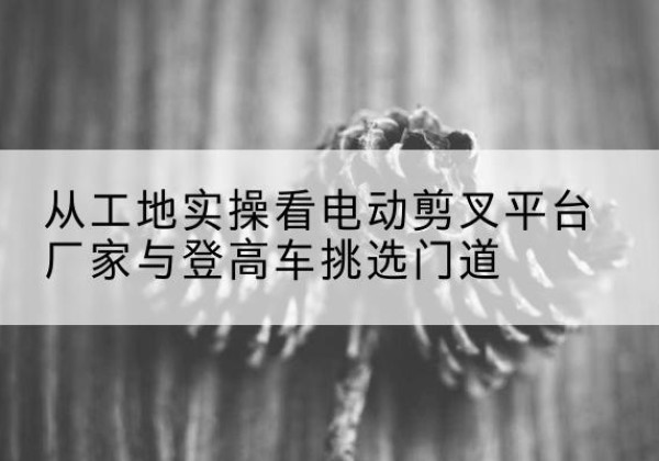 恩阳电动剪叉升降平台厂家-从工地实操看电动剪叉平台厂家与登高车挑选门道